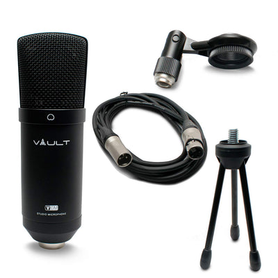 Vault VCM Studio Microphone with Tripod, XLR Cable, and Shock Mount