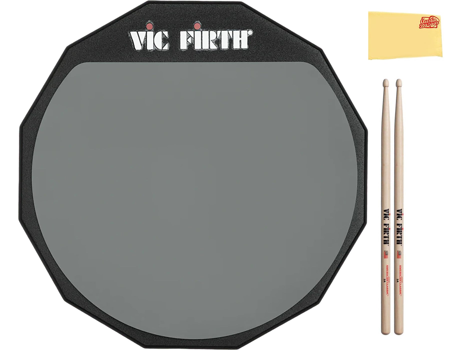 Vic Firth PAD6D 6" Double-Sided Practice Pad w/ Drumsticks