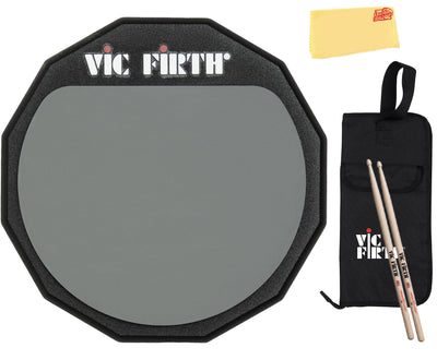 Vic Firth PAD6D 6" Double-Sided Practice Pad w/ Drumstick Bag