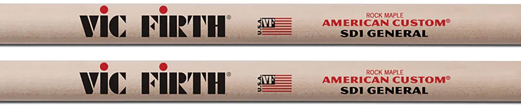 Vic Firth American Custom SD1 General Drumsticks - 3 Pack w/ Polishing Cloth