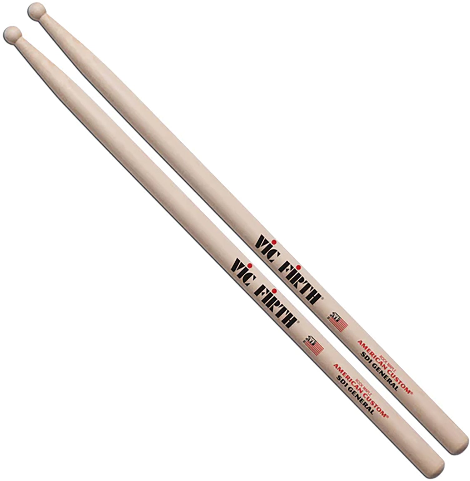 Vic Firth American Custom SD1 General Drumsticks - 6 Pack w/ Polishing Cloth