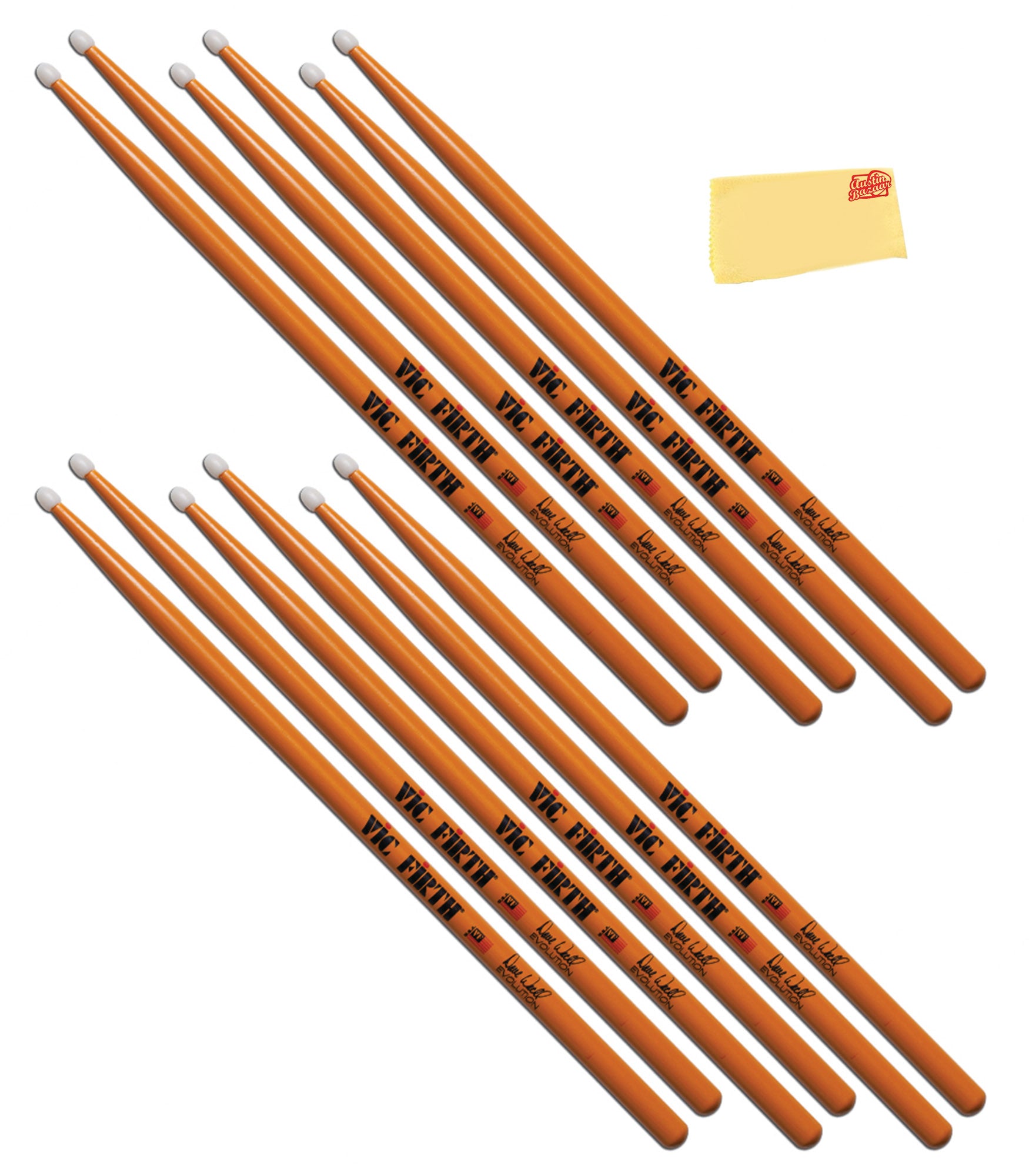 Vic Firth SDW2N Signature Series Dave Weckl Evolution Nylon Tip Drumsticks - 6 Pack