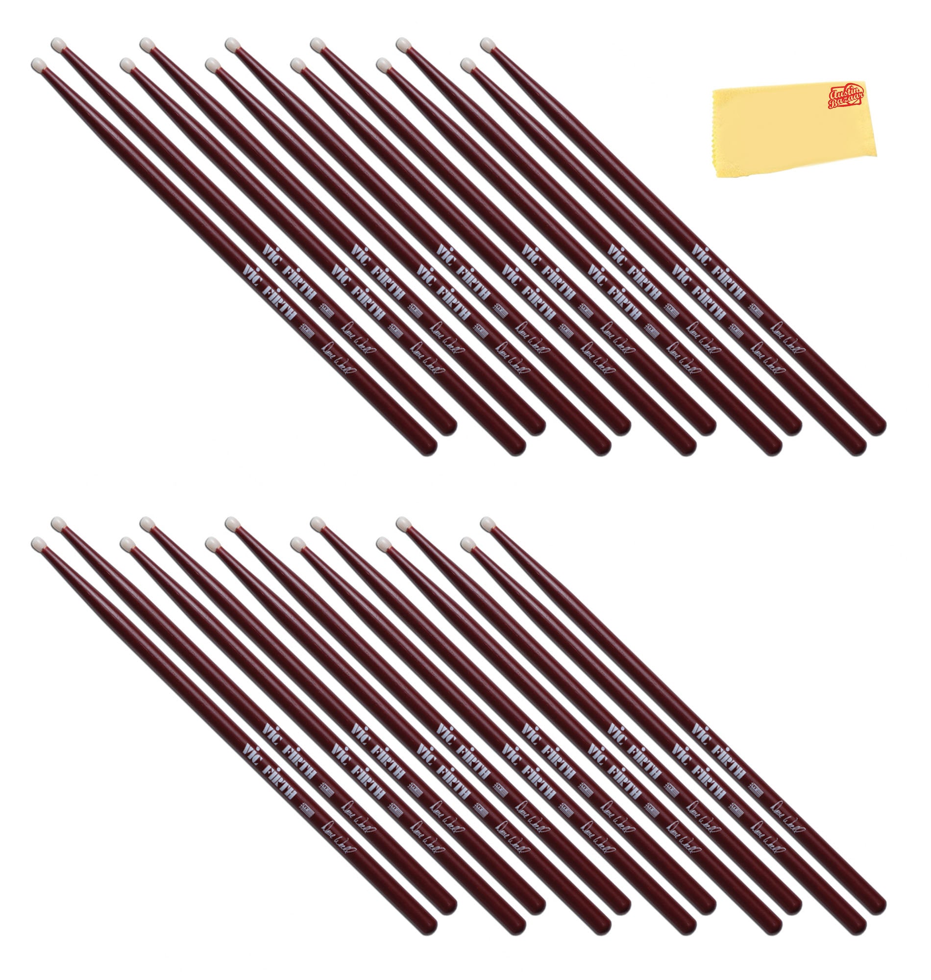 Vic Firth SDWN Signature Series Dave Weckl Nylon Tip Drumsticks - 12 Pack