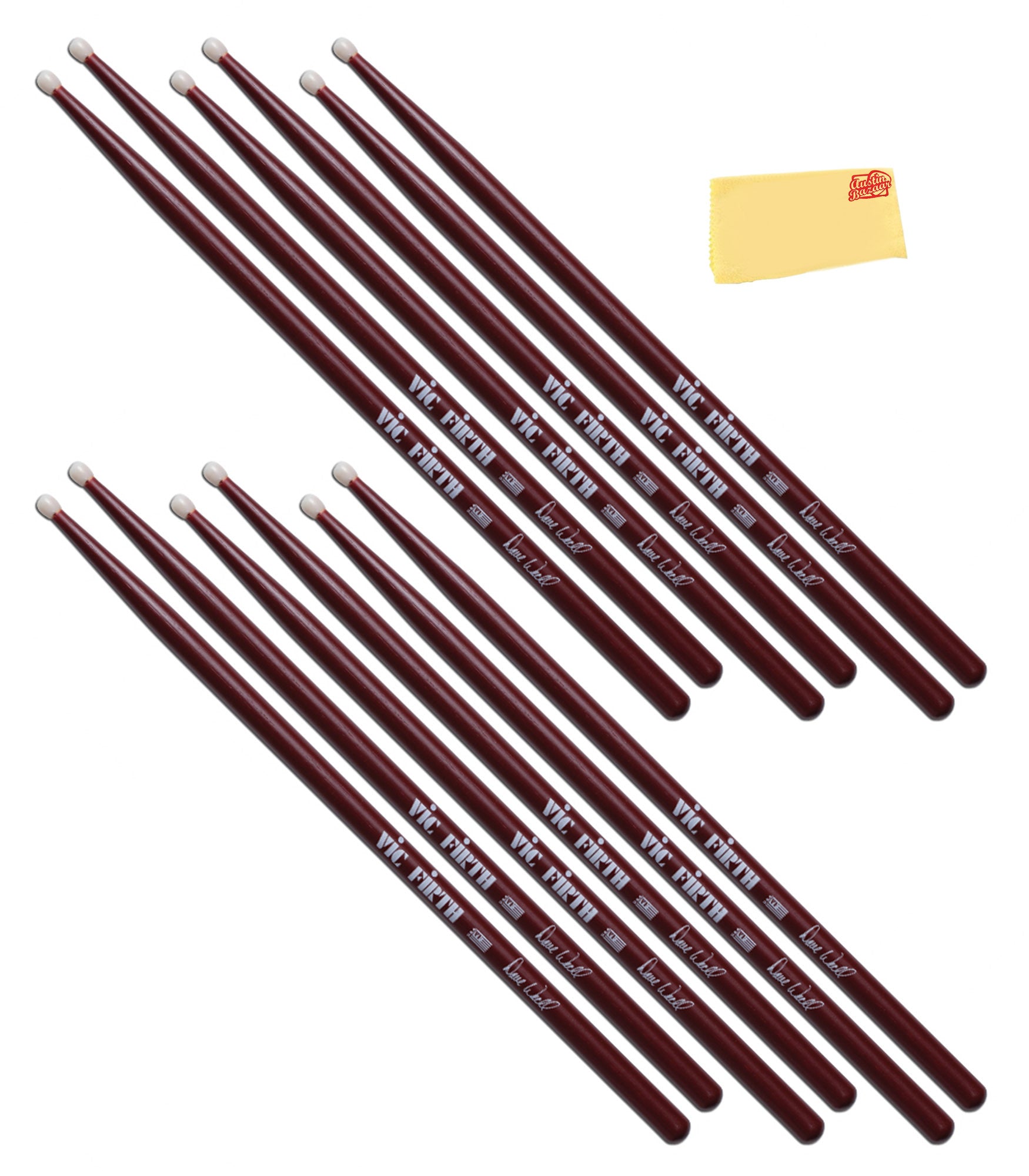 Vic Firth SDWN Signature Series Dave Weckl Nylon Tip Drumsticks - 6 Pack