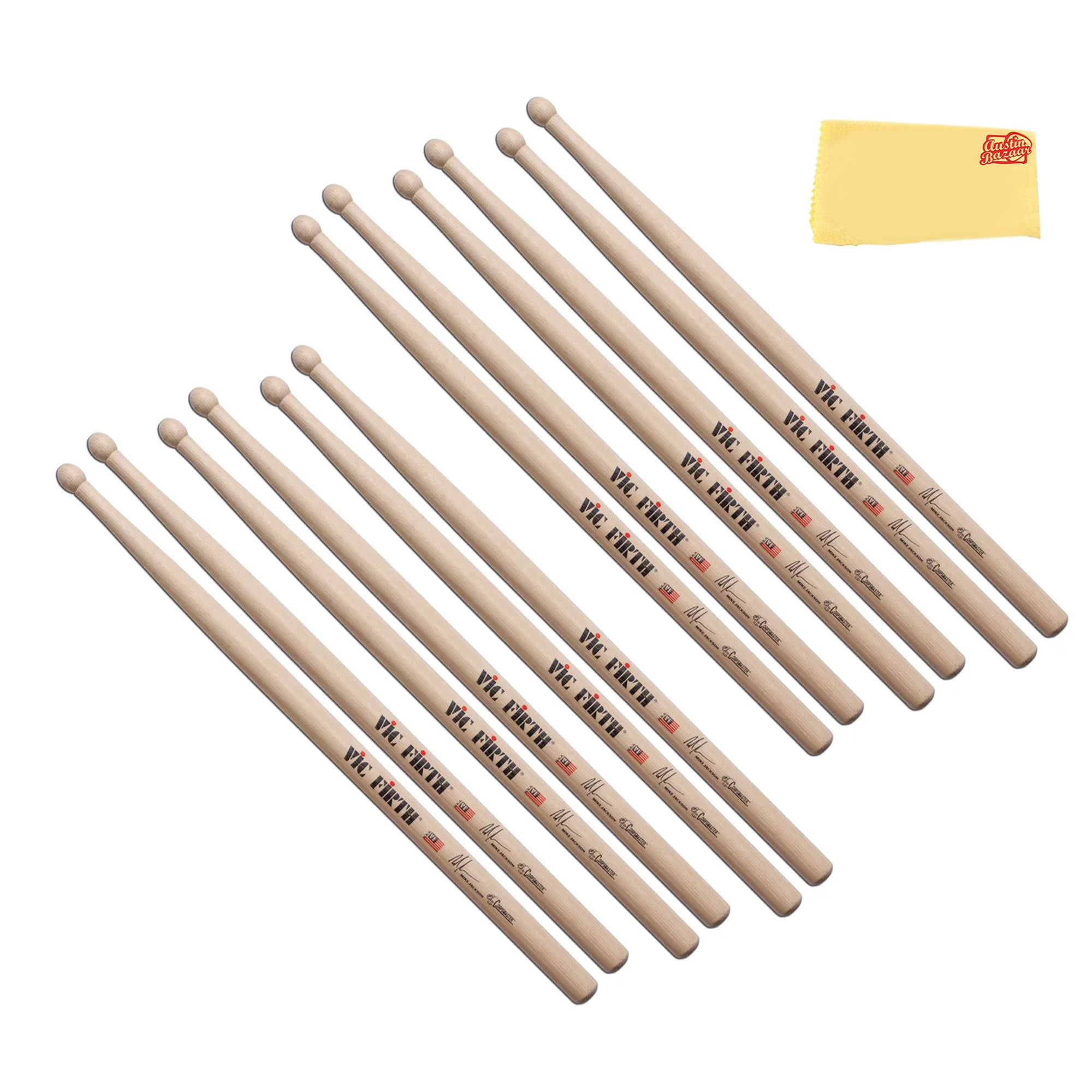 Vic Firth SMJ Corpsmaster Signature Snare Mike Jackson Drumsticks - 6 Pack