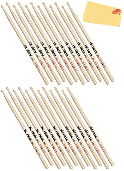 Vic Firth American Classic Extreme 5A Drumsticks - 12 Pack w/ Polishing Cloth
