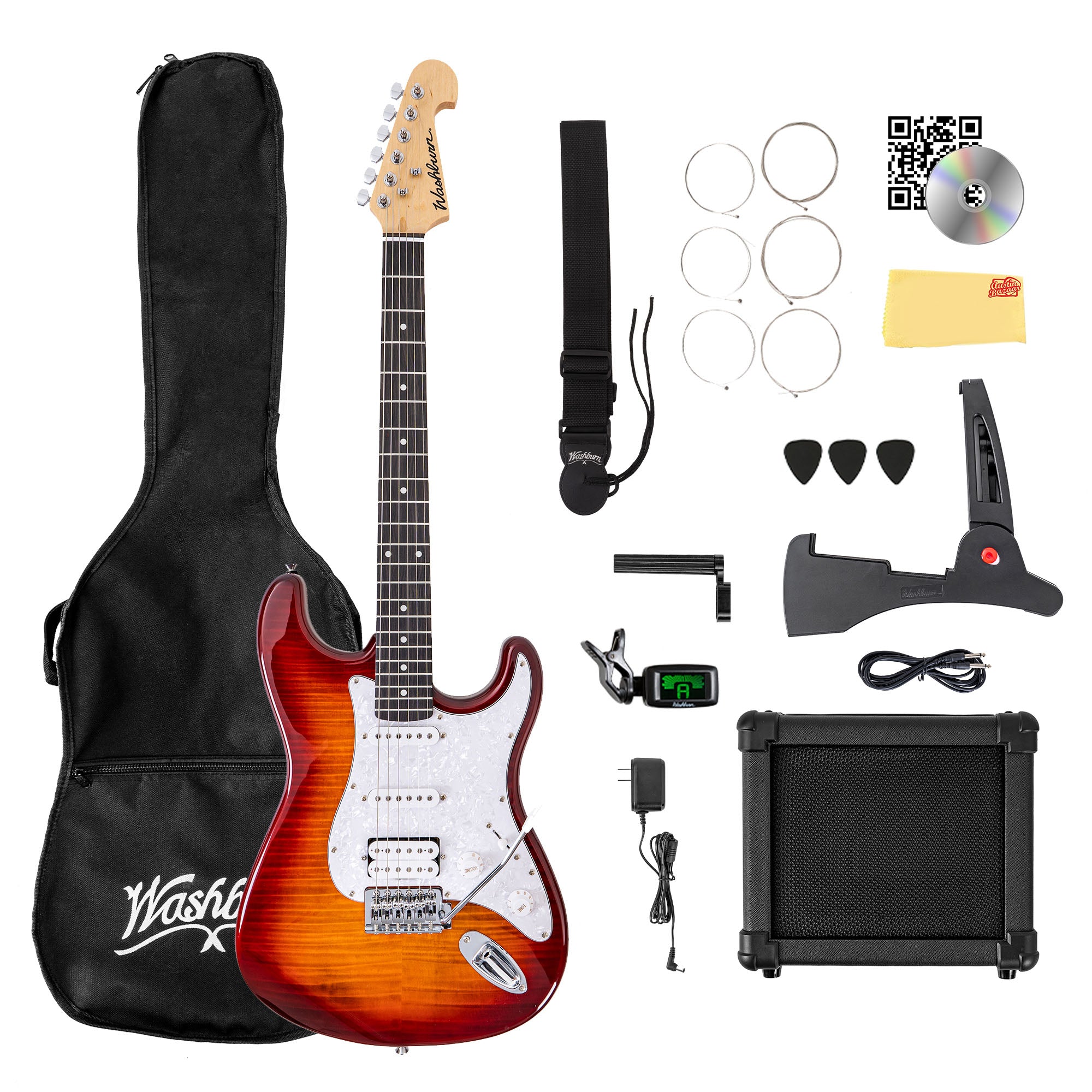 Washburn SDFSB Sonamaster Deluxe Electric Guitar Pack - Sunburst w