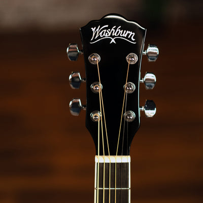 Washburn WA90CE Acoustic-Electric Guitar Kit - Black w/ Gig Bag