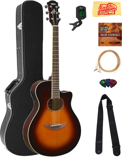 Yamaha APX600 Thin Body Acoustic-Electric Guitar - Old Violin Sunburst w/ Hard Case
