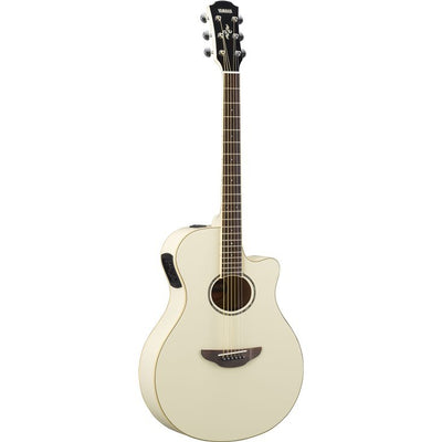 Yamaha APX600 Thin Body Acoustic-Electric Guitar - Vintage White w/ Gig Bag