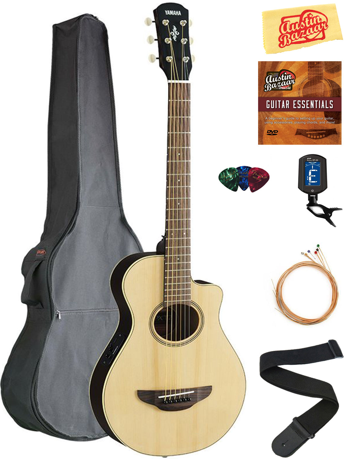 Yamaha APXT2 3/4-Size Acoustic-Electric Guitar - Natural w/ Gig Bag