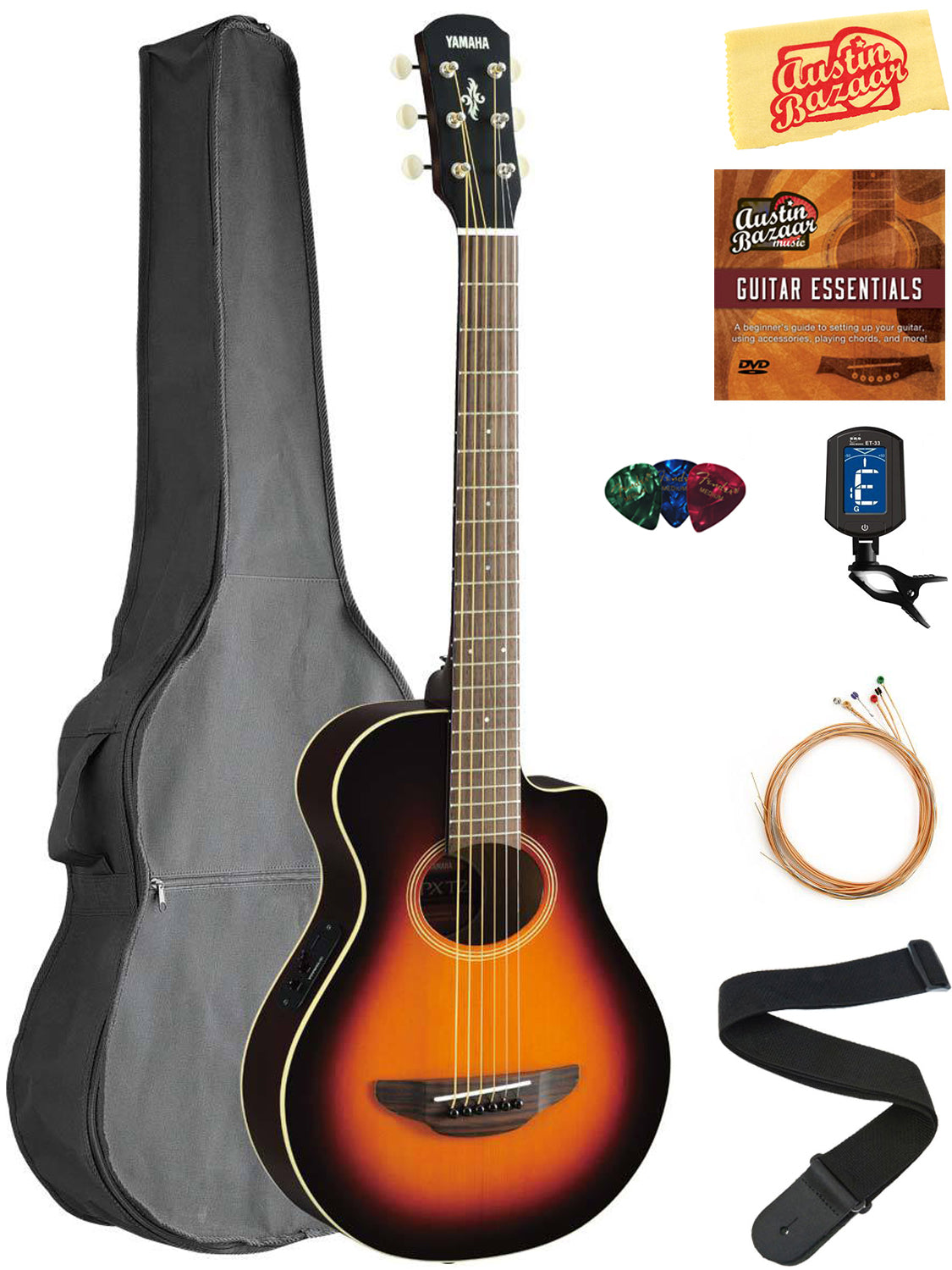 Yamaha APXT2 3/4-Size Acoustic-Electric Guitar - Old Violin Sunburst w/ Gig Bag
