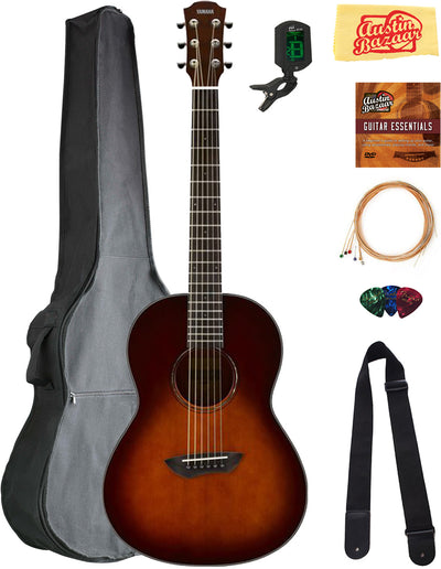 Yamaha CSF1M Solid Top Parlor Acoustic-Electric Guitar - Tobacco Brown Sunburst w/ Gig Bag