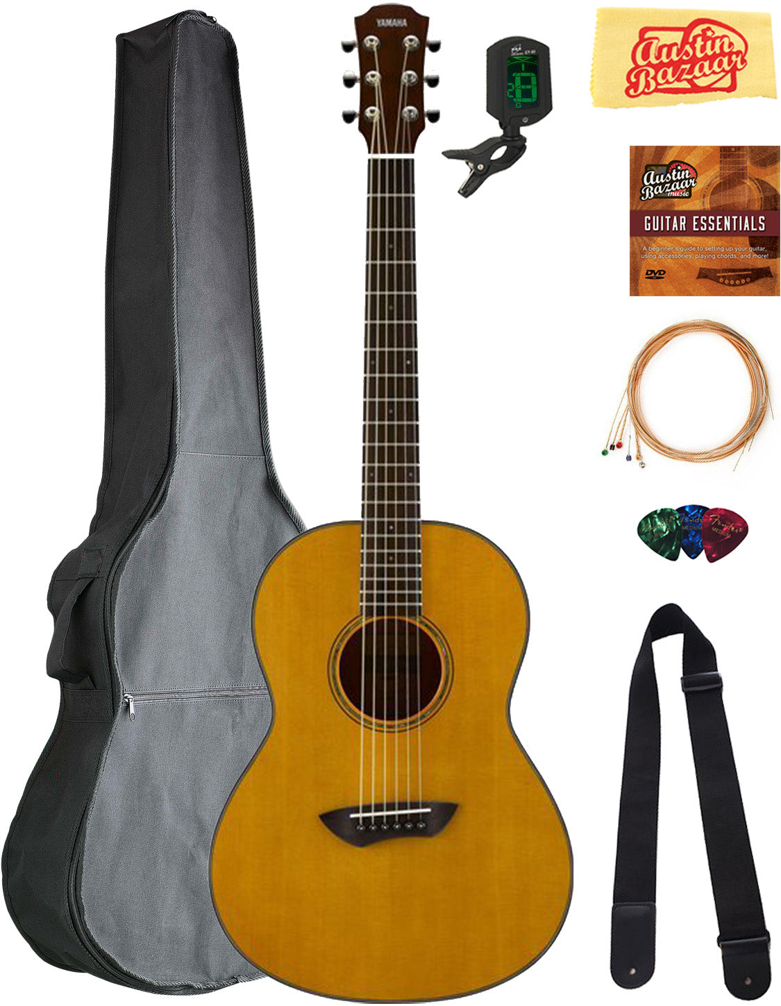 Yamaha CSF1M Solid Top Parlor Acoustic-Electric Guitar - Vintage Natural w/ Gig Bag