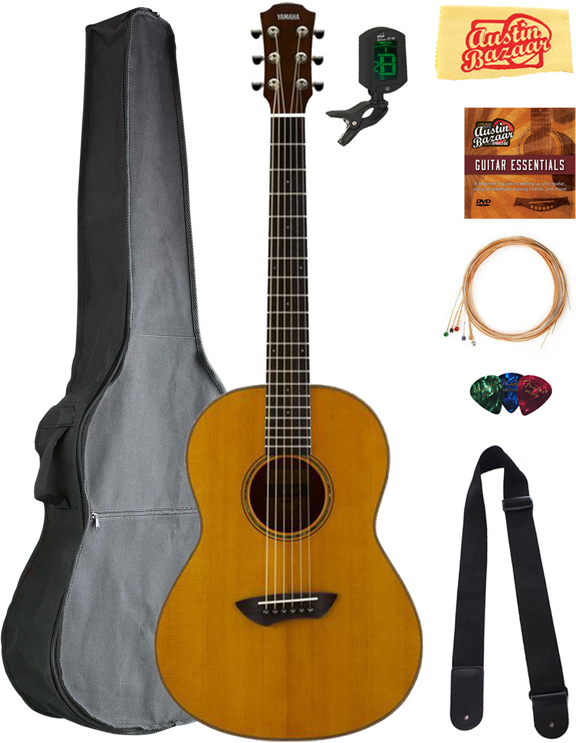 Yamaha CSF3M All-Solid Parlor Acoustic-Electric Guitar - Vintage Natural w/ Gig Bag