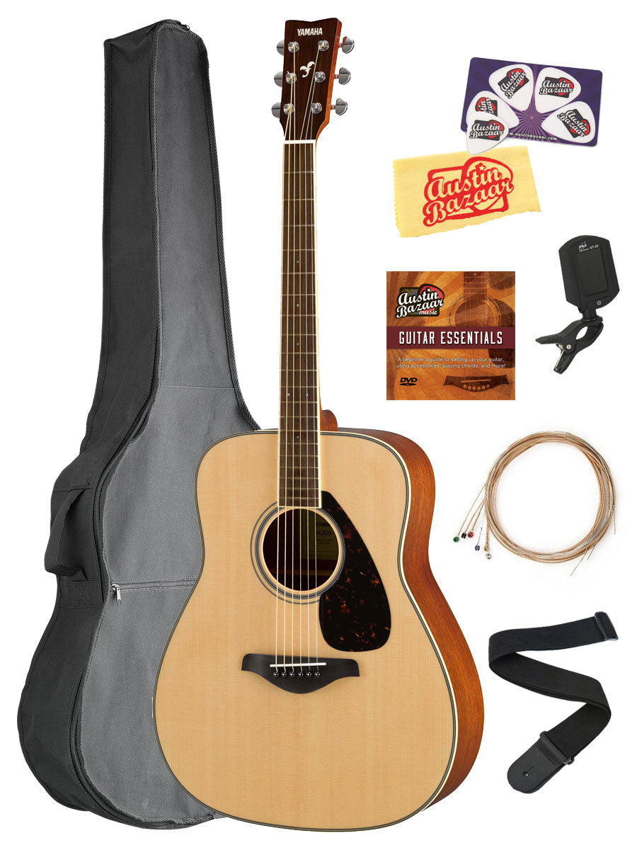 Yamaha FG820 Solid Top Folk Acoustic Guitar - Natural w/ Gig Bag