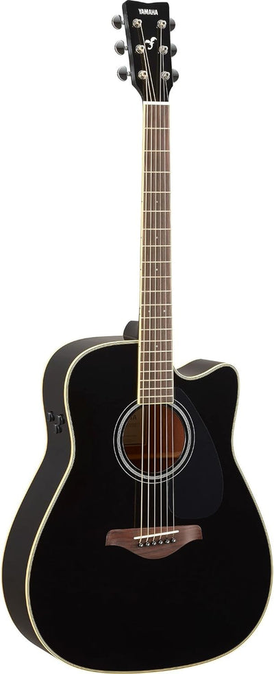 Yamaha FGC-TA TransAcoustic Dreadnought Cutaway Acoustic-Electric Guitar - Black