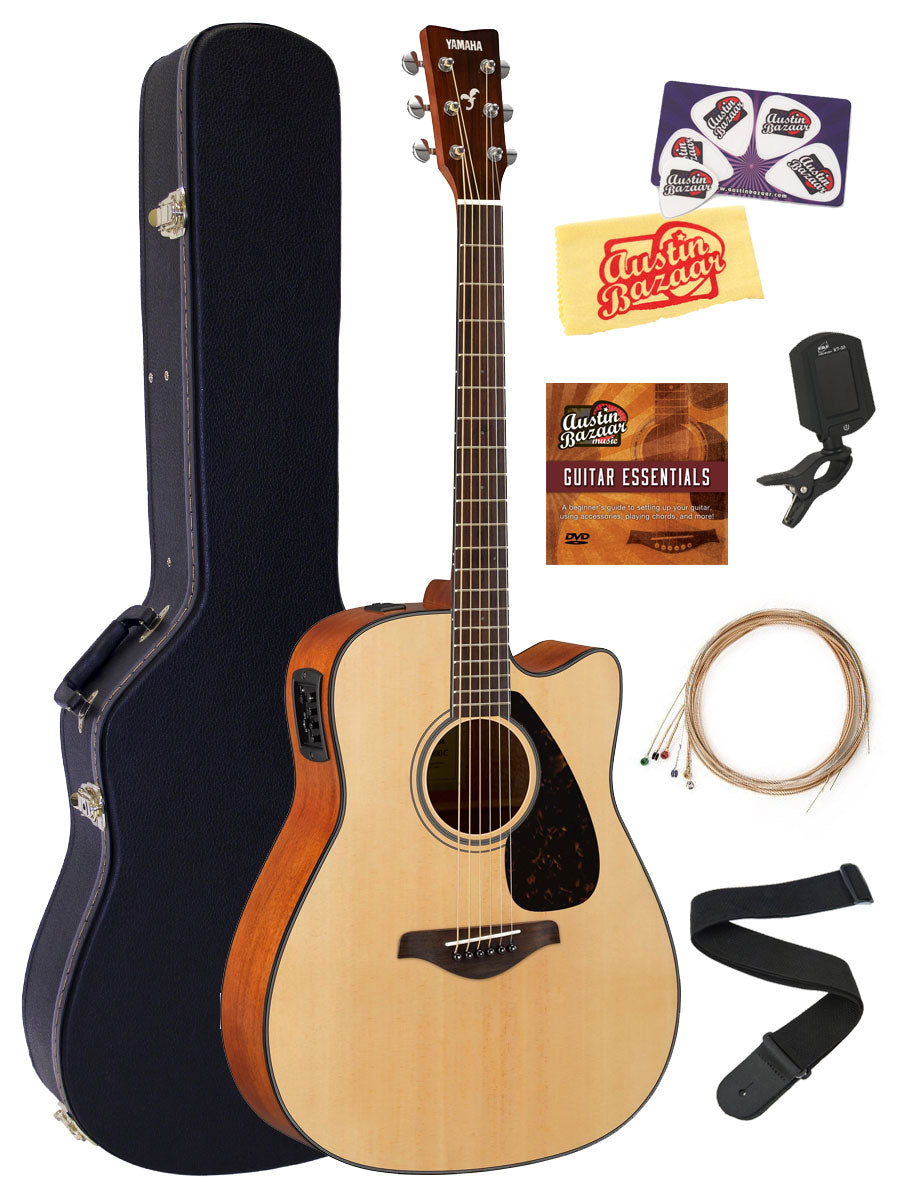 Yamaha FGX800C Solid Top Folk Acoustic-Electric Guitar - Natural w/ Hard Case