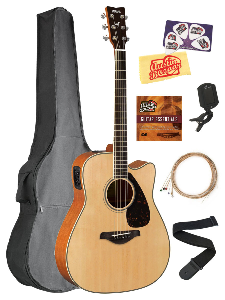Yamaha FGX820C Solid Top Folk Acoustic-Electric Guitar - Natural w/ Gig Bag