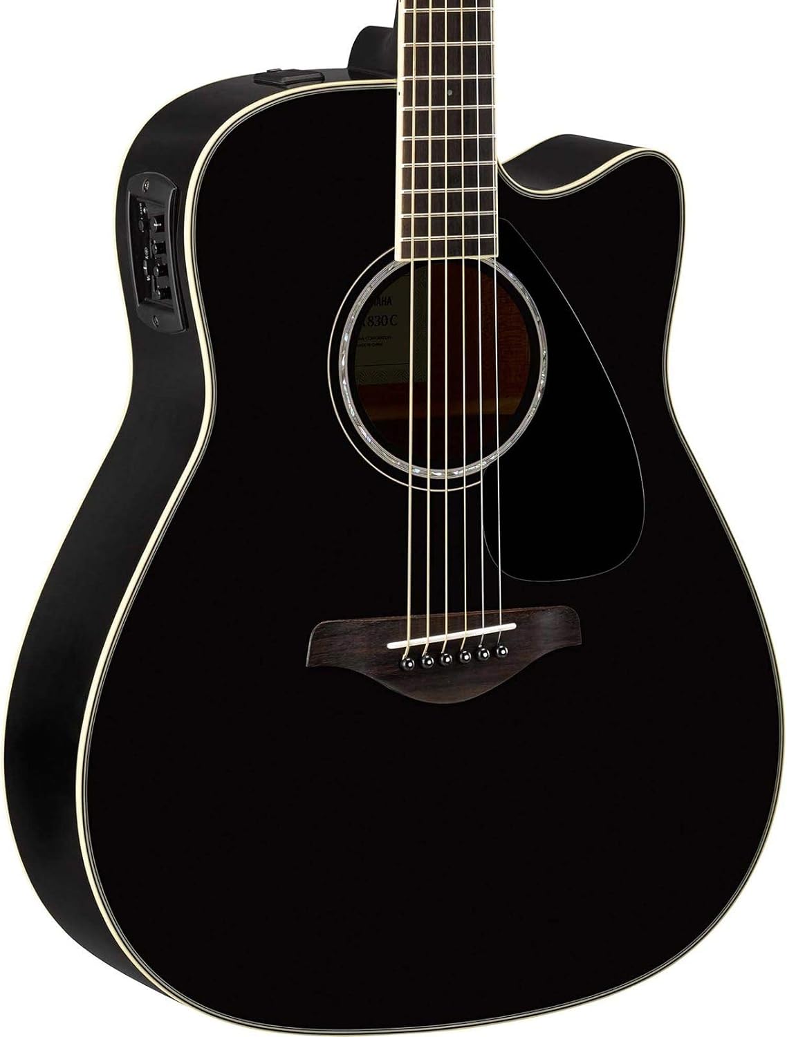 Yamaha FGX830C Solid Top Folk Acoustic-Electric Guitar - Black