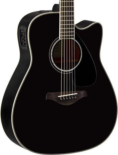 Yamaha FGX830C Solid Top Folk Acoustic-Electric Guitar - Black