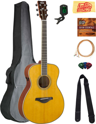 Yamaha FS-TA TransAcoustic Concert Acoustic-Electric Guitar - Vintage Tint w/ Gig Bag