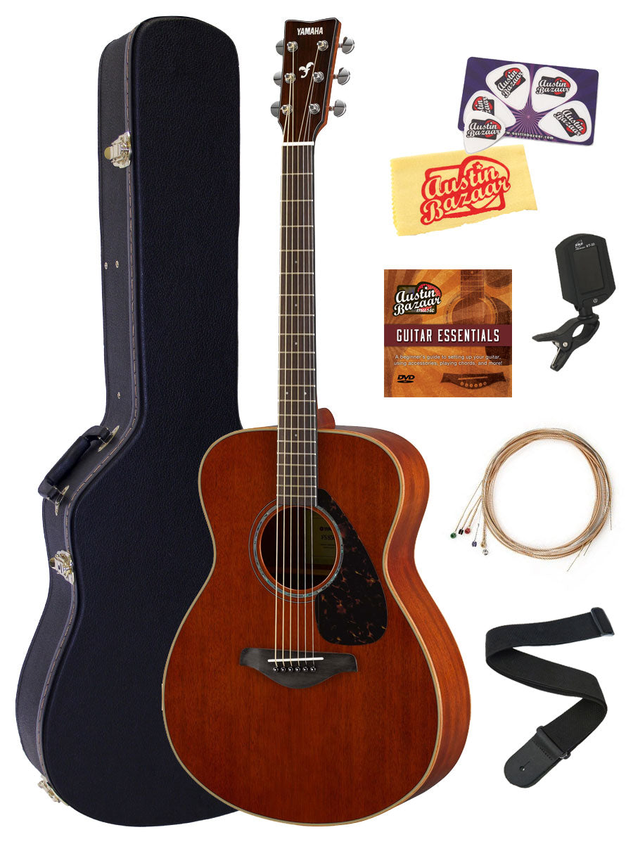 Yamaha FS850 Solid Top Small Body Acoustic Guitar - Natural Mahogany w/ Hard Case