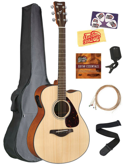 Yamaha FSX800C Solid Top Small Body Acoustic-Electric Guitar - Natural w/ Gig Bag