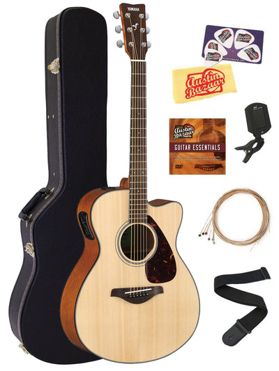 Yamaha FSX800C Solid Top Small Body Acoustic-Electric Guitar - Natural w/ Hard Case
