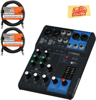 Yamaha MG06 Mixer w/ XLR Cables