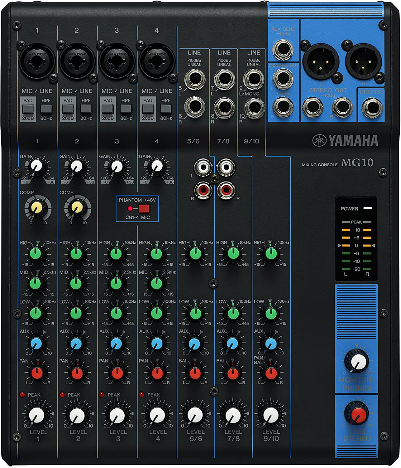 Yamaha MG10 Mixer w/ XLR Cables