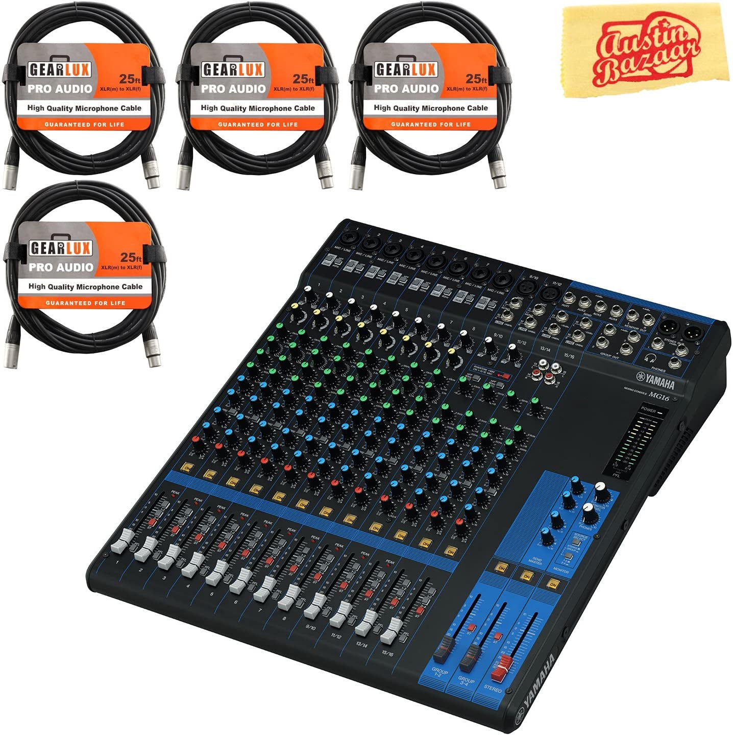 Yamaha MG16 Mixer w/ XLR Cables