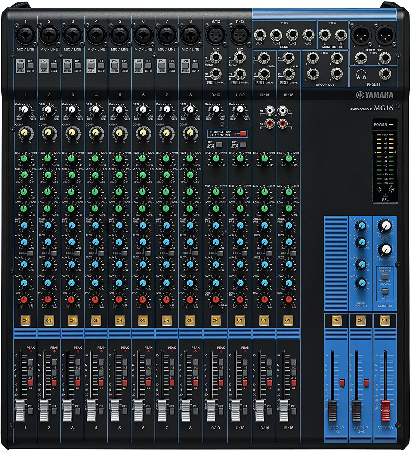 Yamaha MG16 Mixer w/ XLR Cables