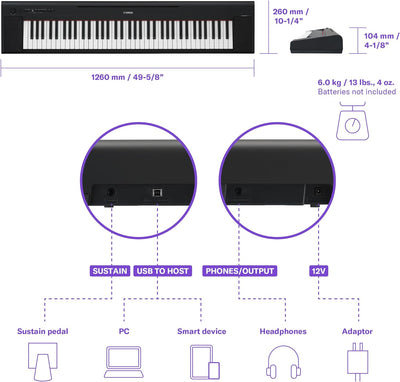 Yamaha NP-32 76-Key Piaggero Portable Keyboard - Black