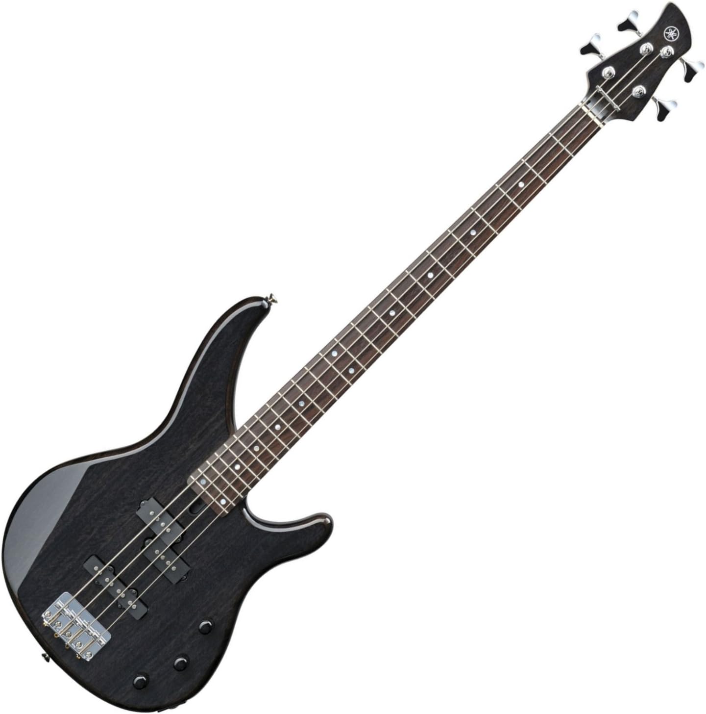 Yamaha TRBX174EW 4-String Exotic Wood Top Electric Bass Guitar - Translucent Black