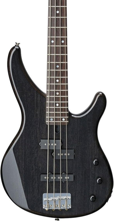 Yamaha TRBX174EW 4-String Exotic Wood Top Electric Bass Guitar - Translucent Black