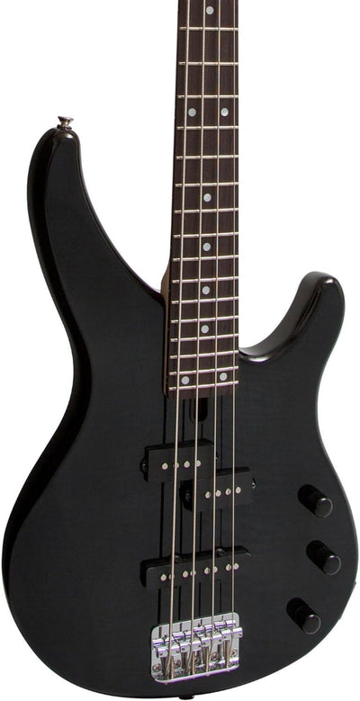 Yamaha TRBX174EW 4-String Exotic Wood Top Electric Bass Guitar - Translucent Black