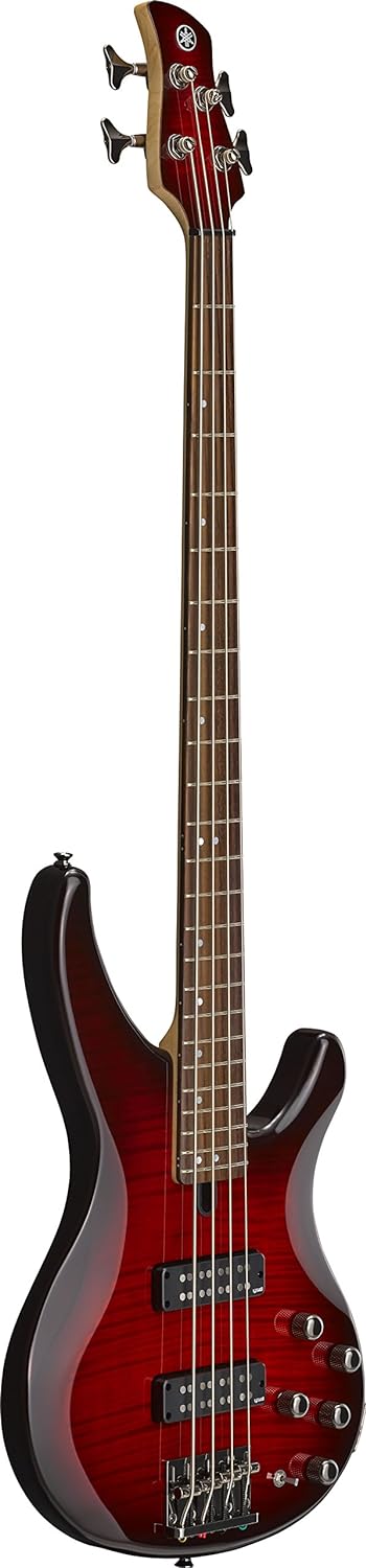 Yamaha TRBX604 4-String Flamed Maple Bass Guitar - Dark Redburst