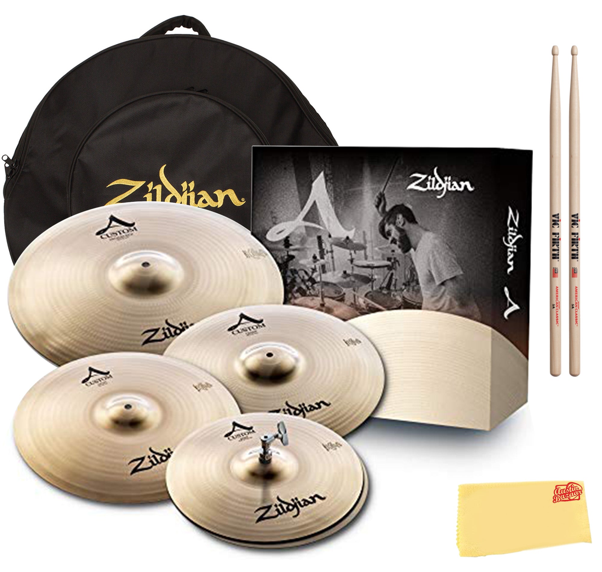 Zildjian A20579-11 A Custom Cymbal Pack w/ Cymbal Bag