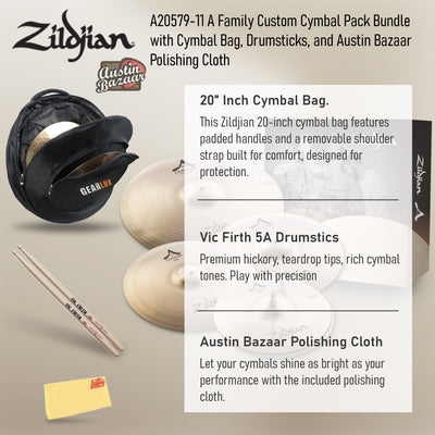 Zildjian A20579-11 A Custom Cymbal Pack w/ Cymbal Bag