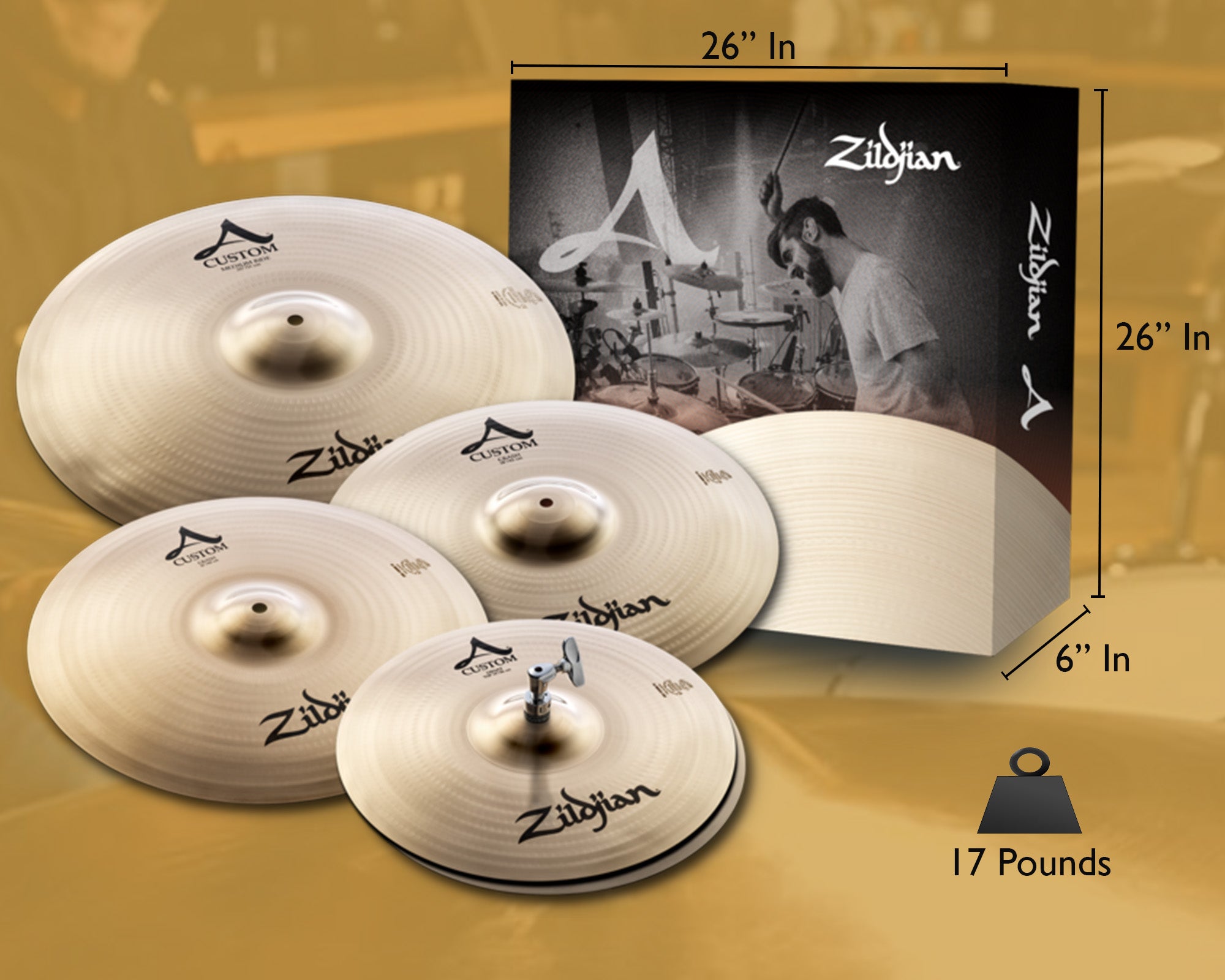 Zildjian A20579-11 A Custom Cymbal Pack w/ Cymbal Bag