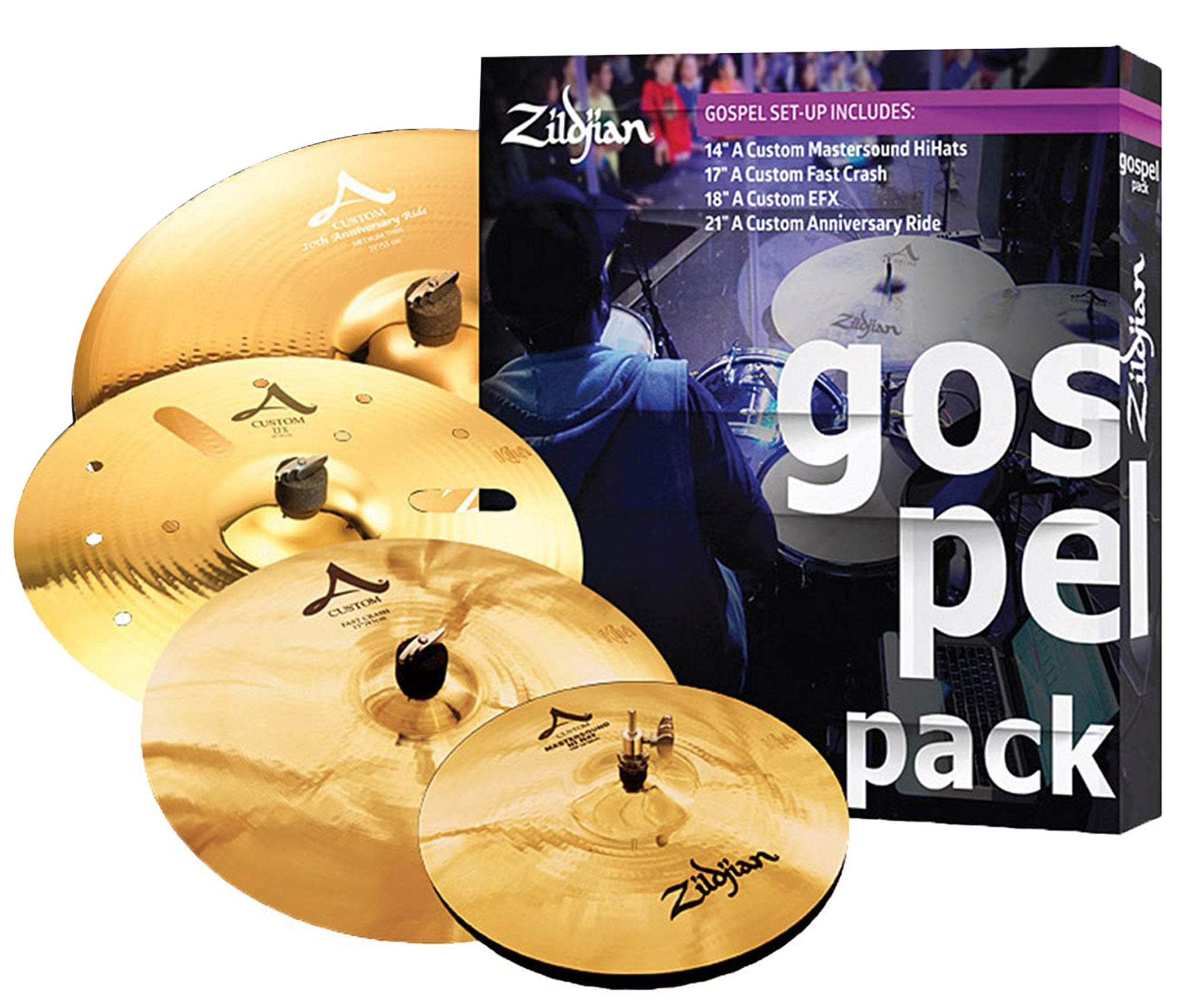 Zildjian AC0801G A Custom Gospel Cymbal Pack w/ Cymbal Bag