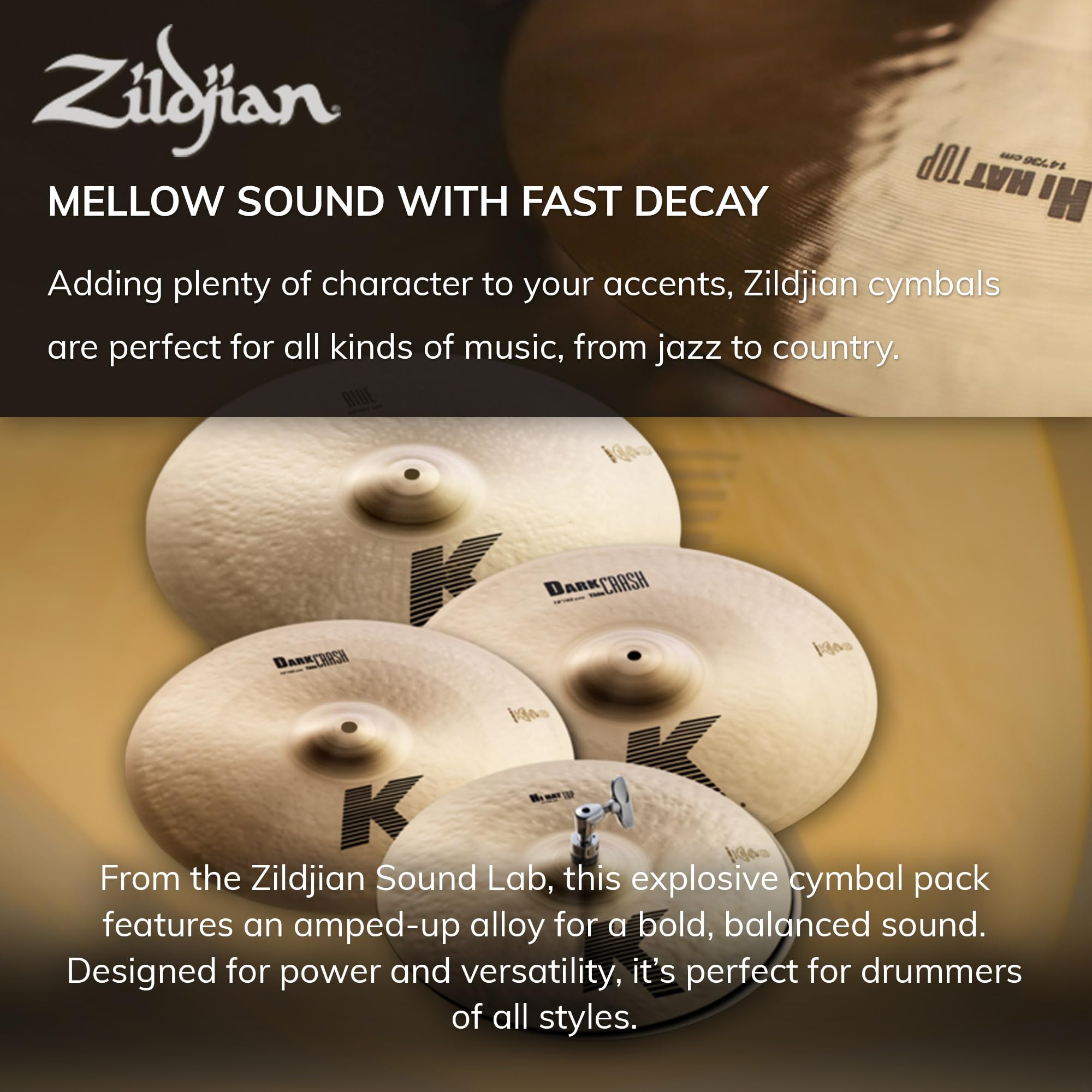 Zildjian K0800 K Cymbal Pack w/ Cymbal Bag