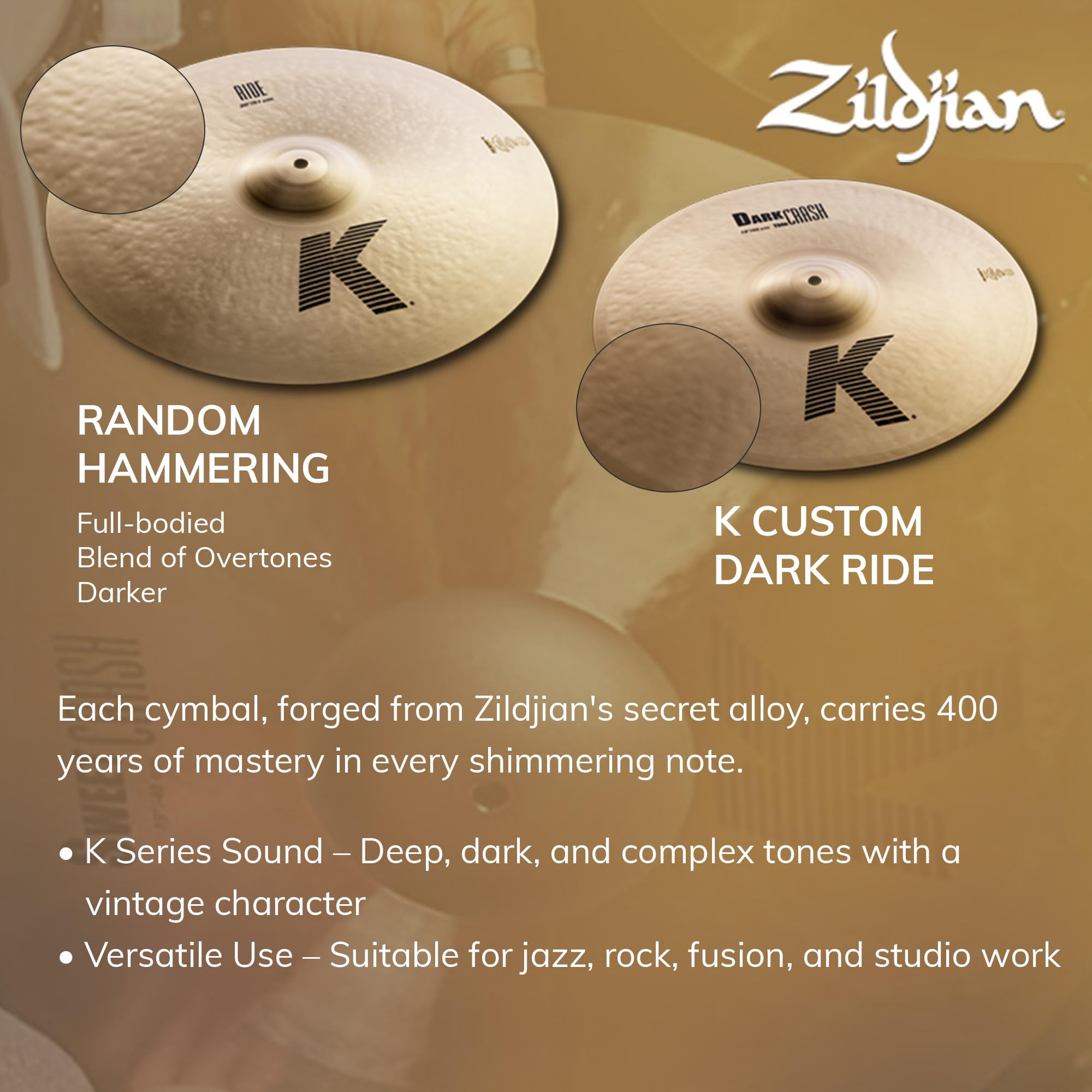 Zildjian K0800 K Cymbal Pack w/ Cymbal Bag