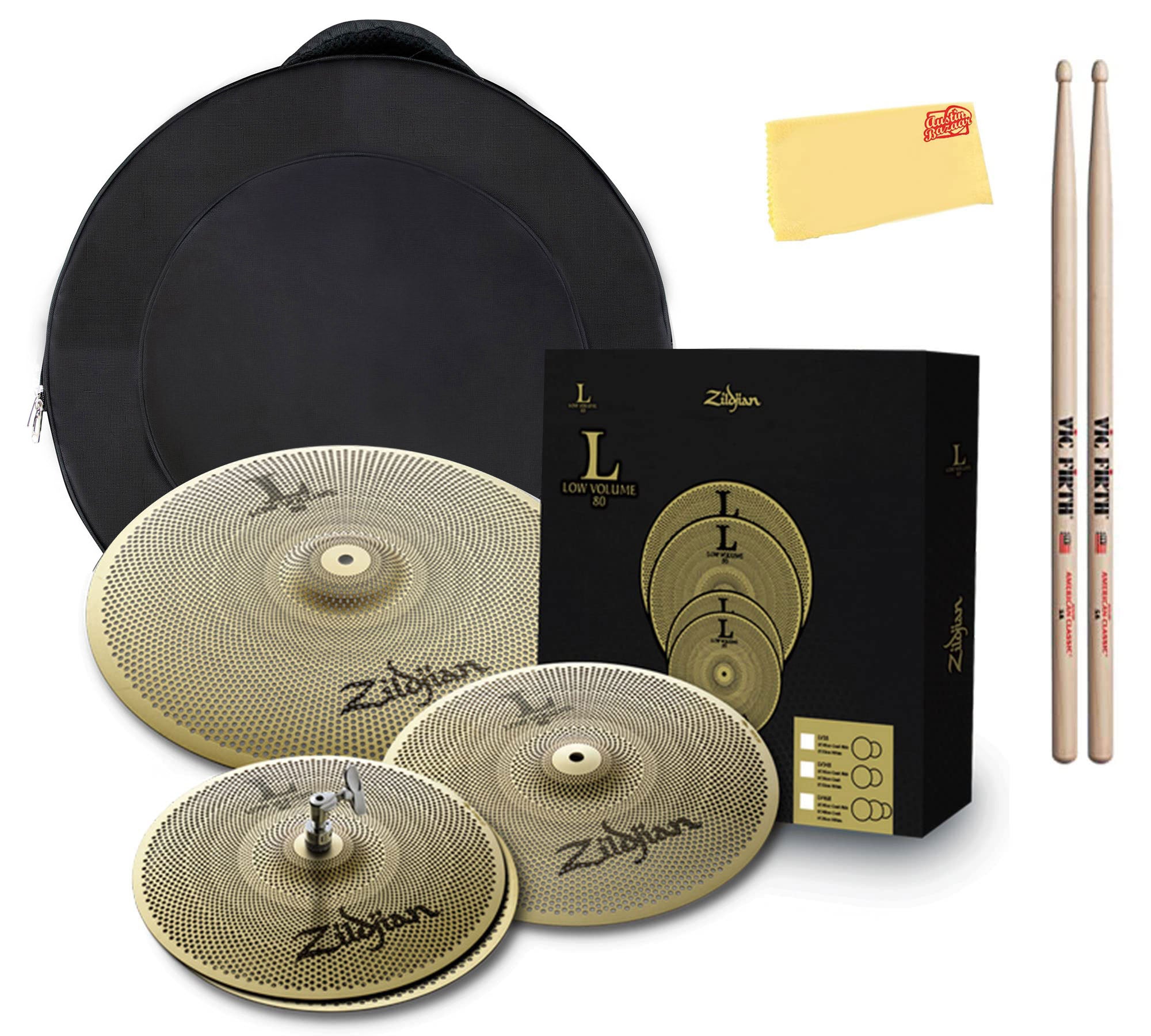 Zildjian LV348 Low Volume Cymbal Pack w/ Cymbal Bag