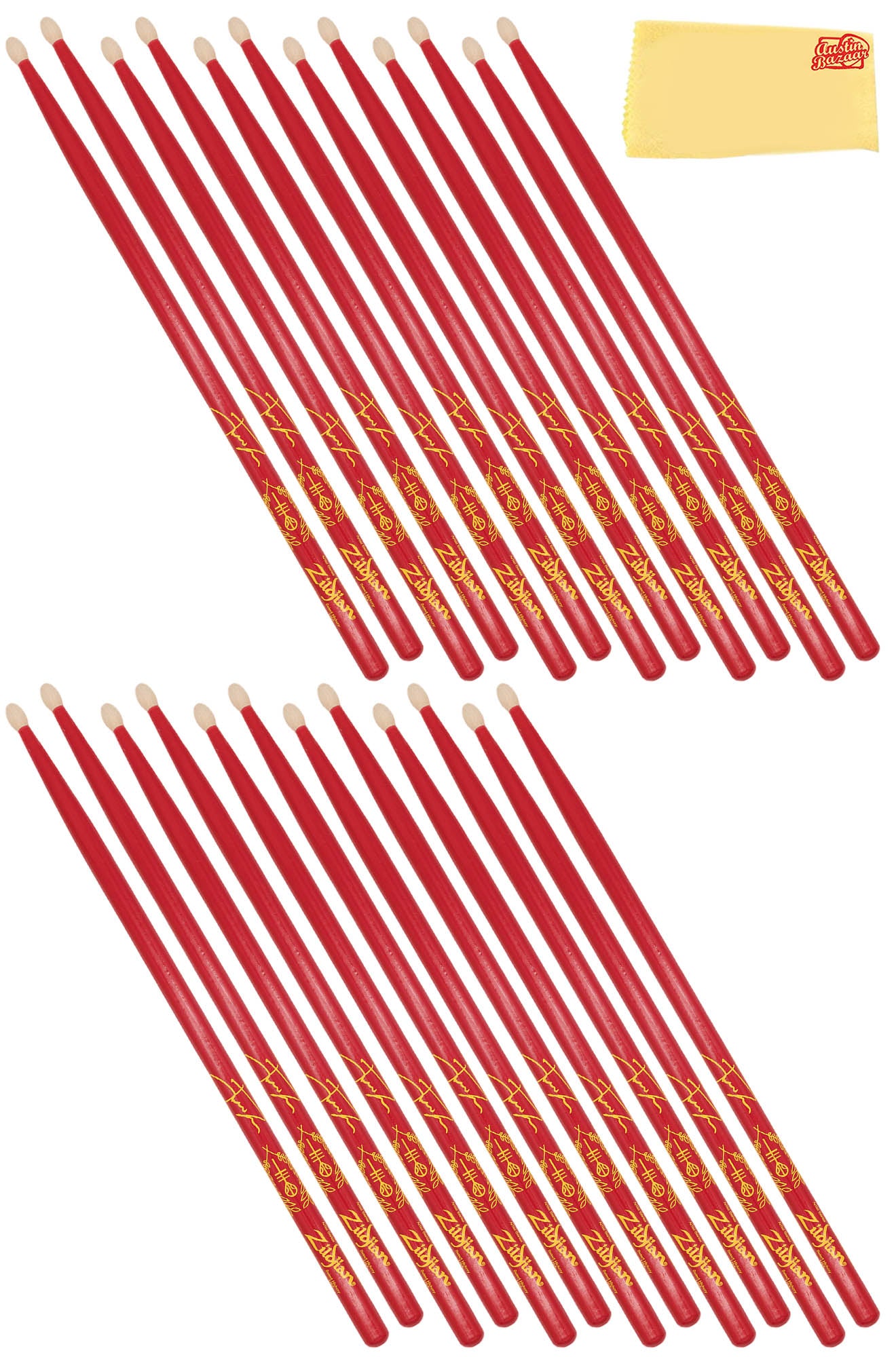 Zildjian ZASJD3 Josh Dun "Clancy Red" Artist Series Drumsticks - 12 Pack