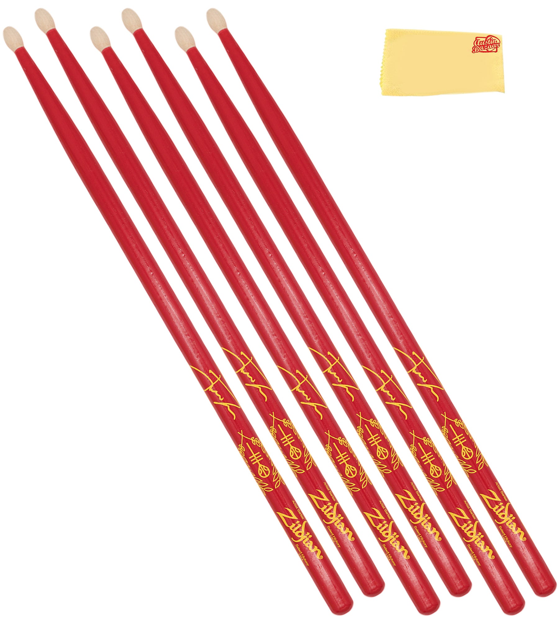 Zildjian ZASJD3 Josh Dun "Clancy Red" Artist Series Drumsticks - 3 Pack