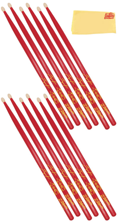Zildjian ZASJD3 Josh Dun "Clancy Red" Artist Series Drumsticks - 6 Pack
