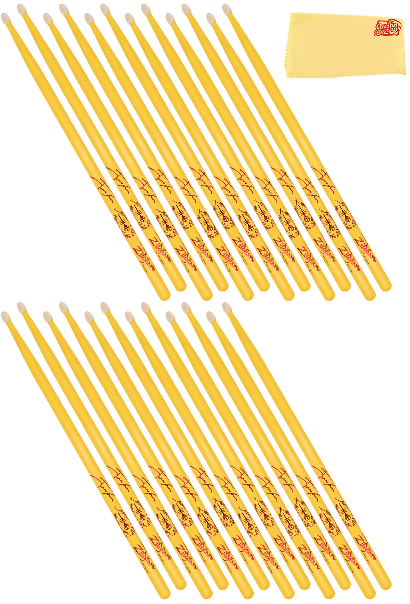 Zildjian ZASJD4 Josh Dun "Clancy Yellow" Artist Series Drumsticks - 12 Pack