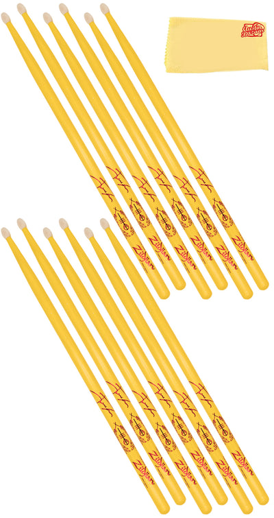 Zildjian ZASJD4 Josh Dun "Clancy Yellow" Artist Series Drumsticks - 6 Pack